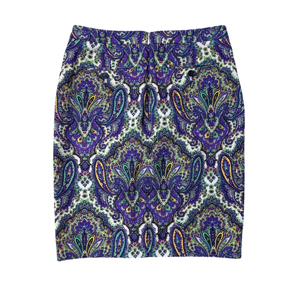 J. Crew Women's Purple Paisley No. 2 Pencil Boho Colorful Office Skirt NWT - Picture 6 of 9